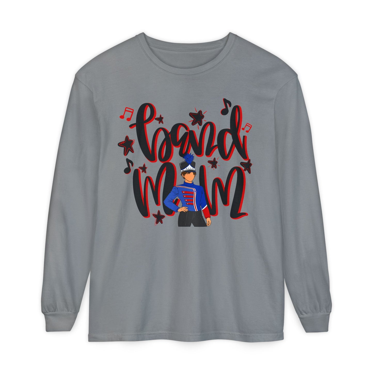 Band Mom Red Boy Long Sleeve Tee (Comfort Colors)