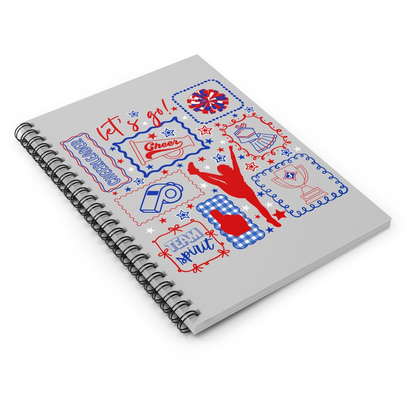 Cheer Icon Grid Spiral Notebook Ruled Journal