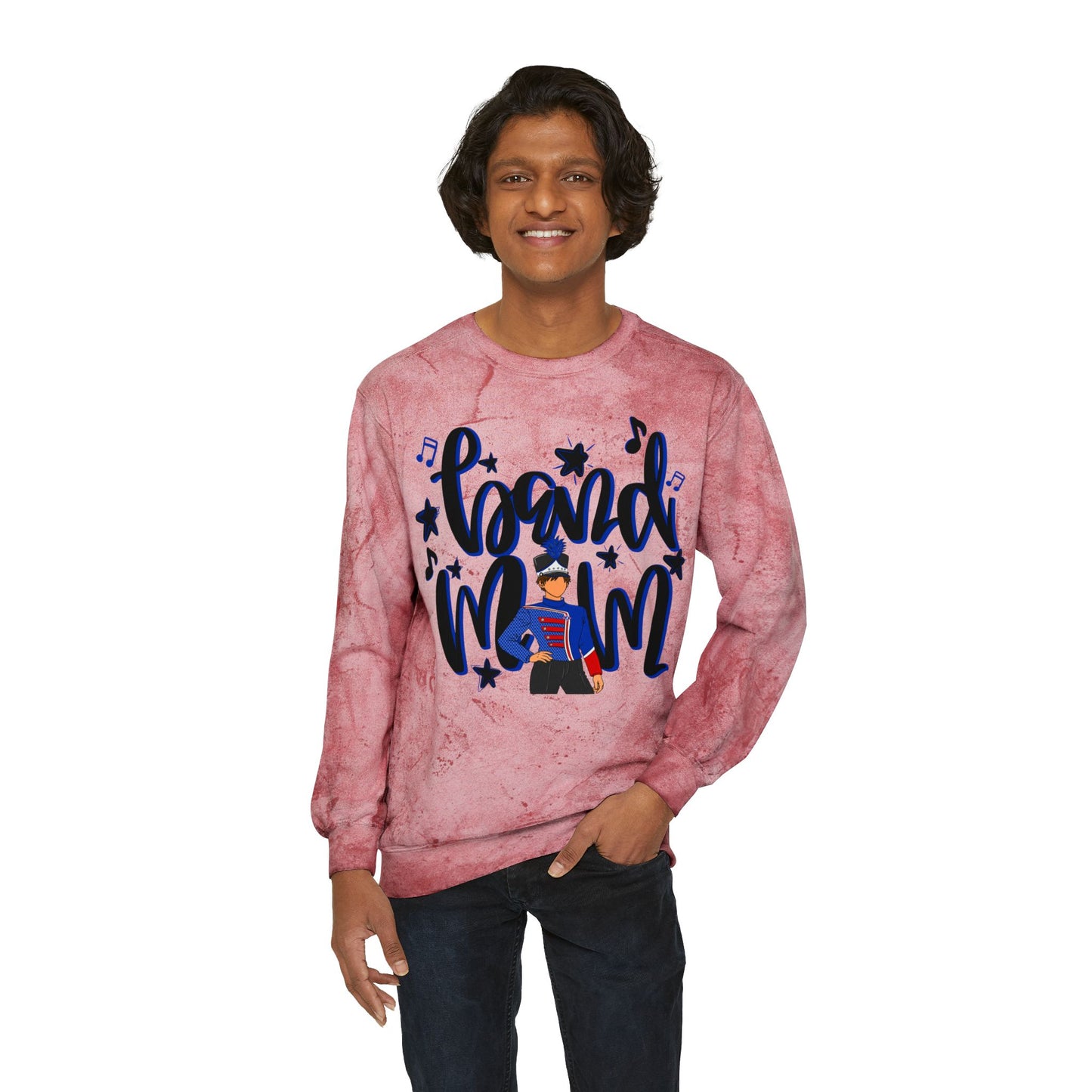 Band Mom Blue Boy Tie Dye Sweatshirt