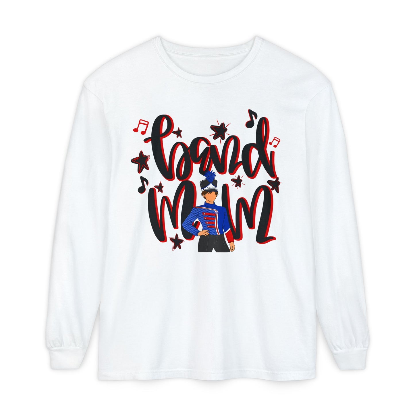 Band Mom Red Boy Long Sleeve Tee (Comfort Colors)