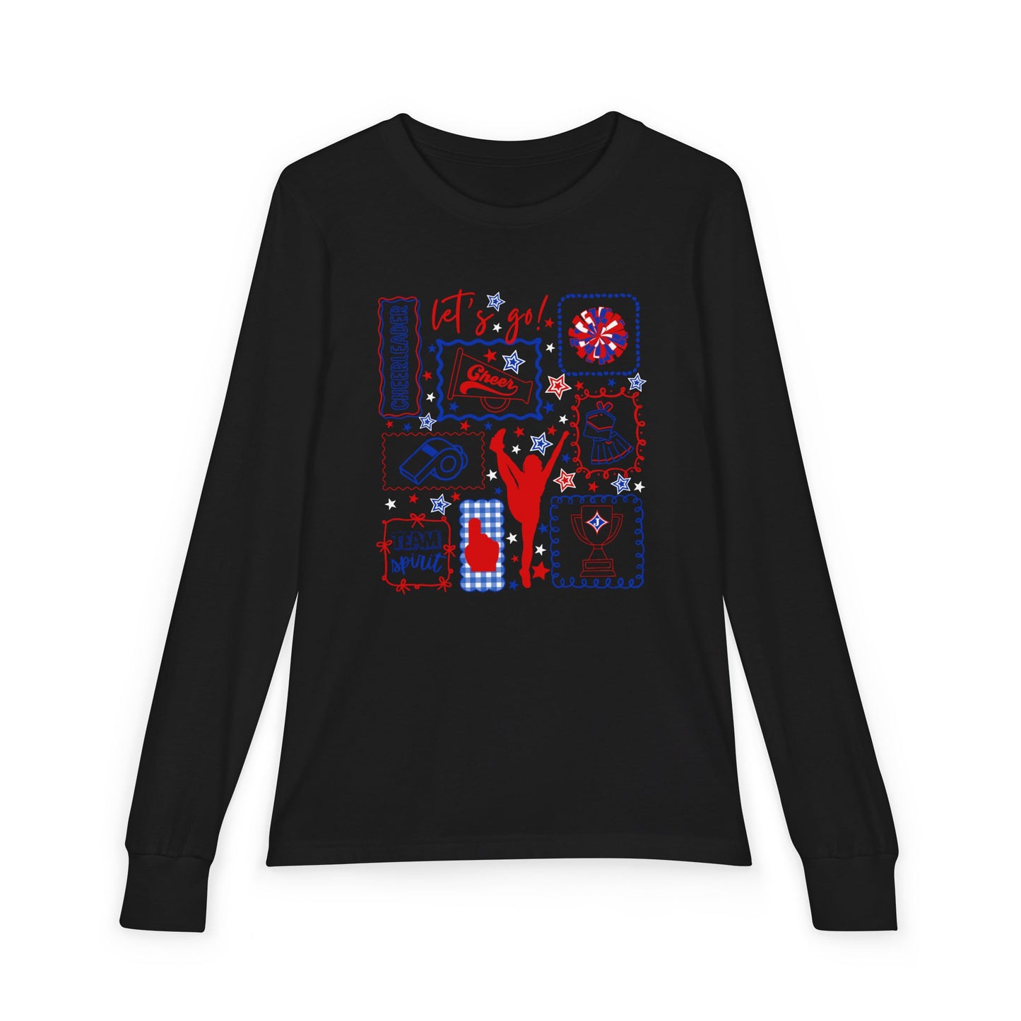 Cheer Icon Grid Youth Long Sleeve Tee