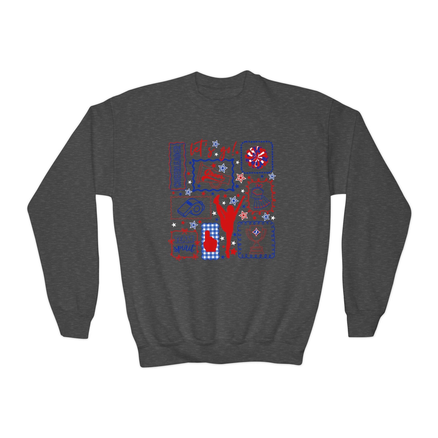 Cheer Icon Grid Youth Crewneck Sweatshirt