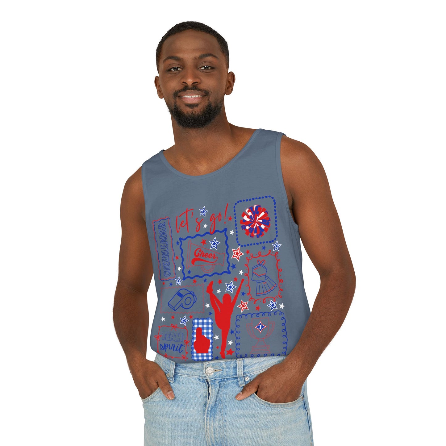 Cheer Icon Grid UnisexTank Top (Comfort Colors)