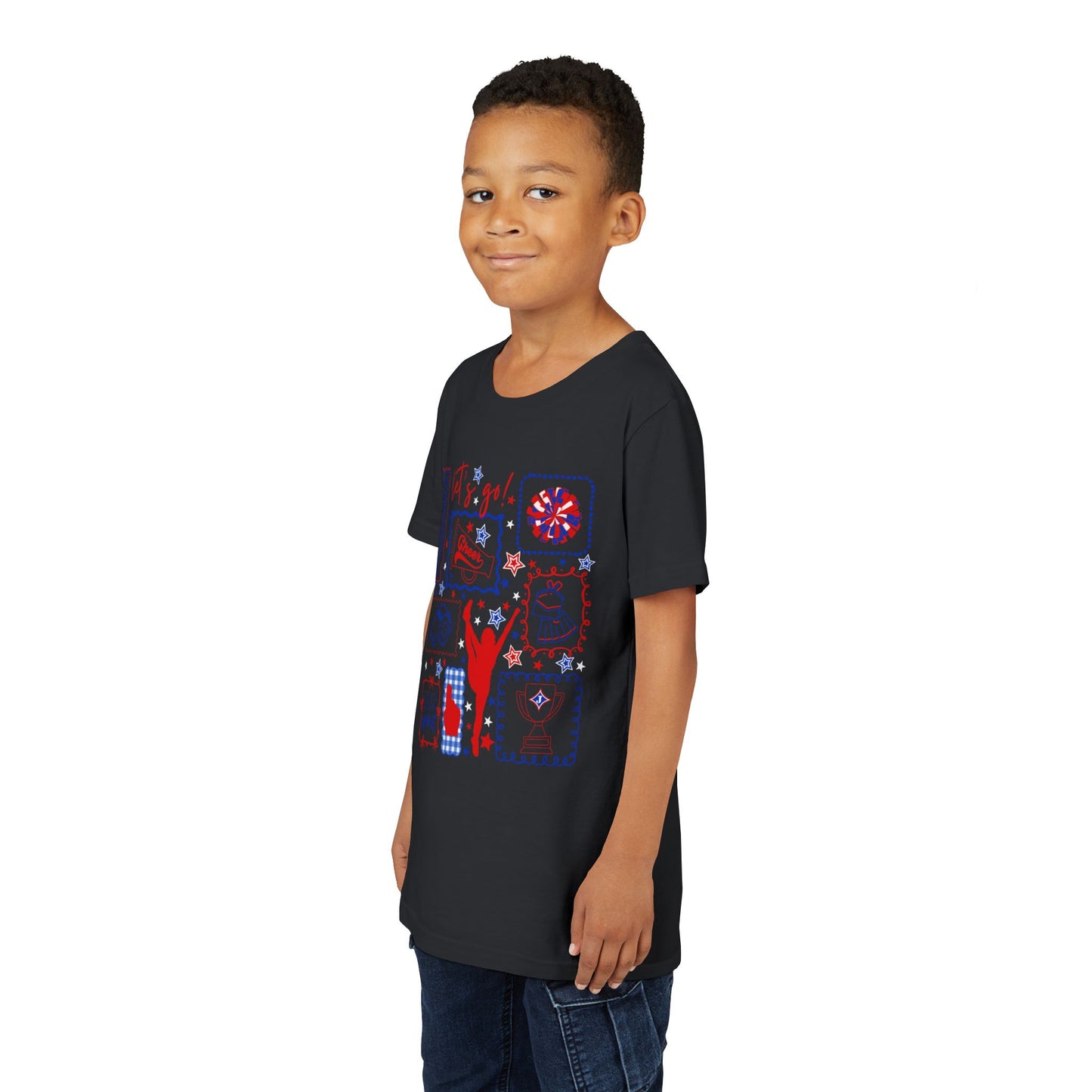 Cheer Icon Grid Youth Short Sleeve Tee