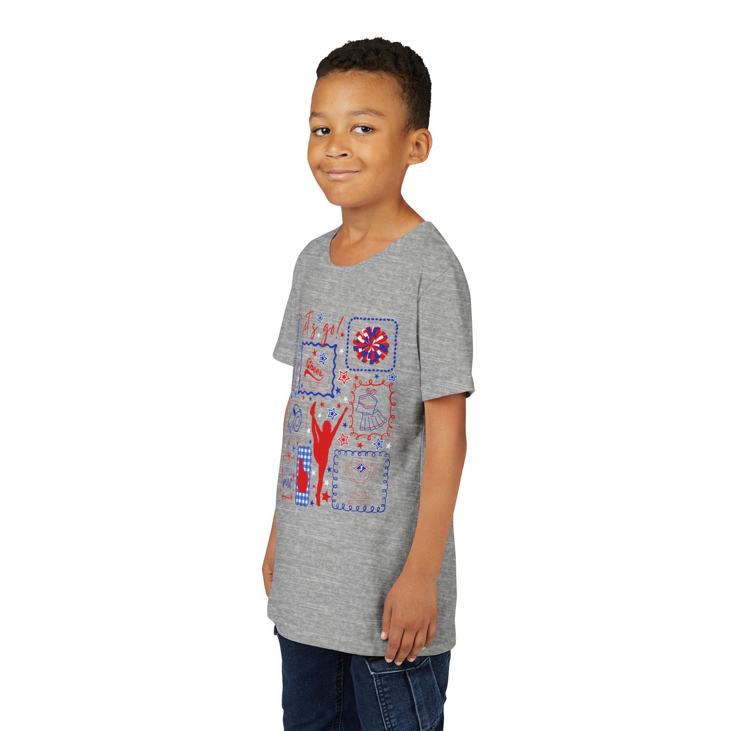 Cheer Icon Grid Youth Short Sleeve Tee