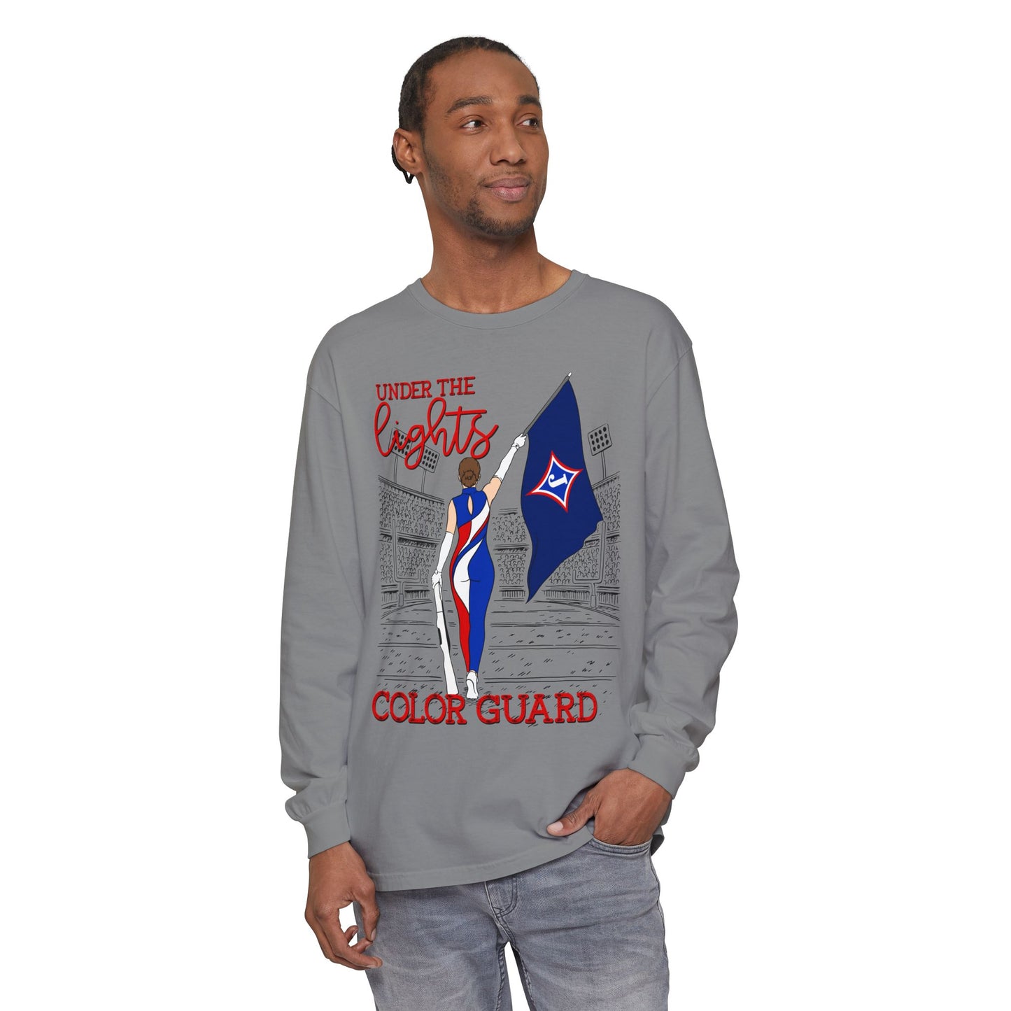 Under The Lights Color Guard Long Sleeve Tee (Comfort Colors)