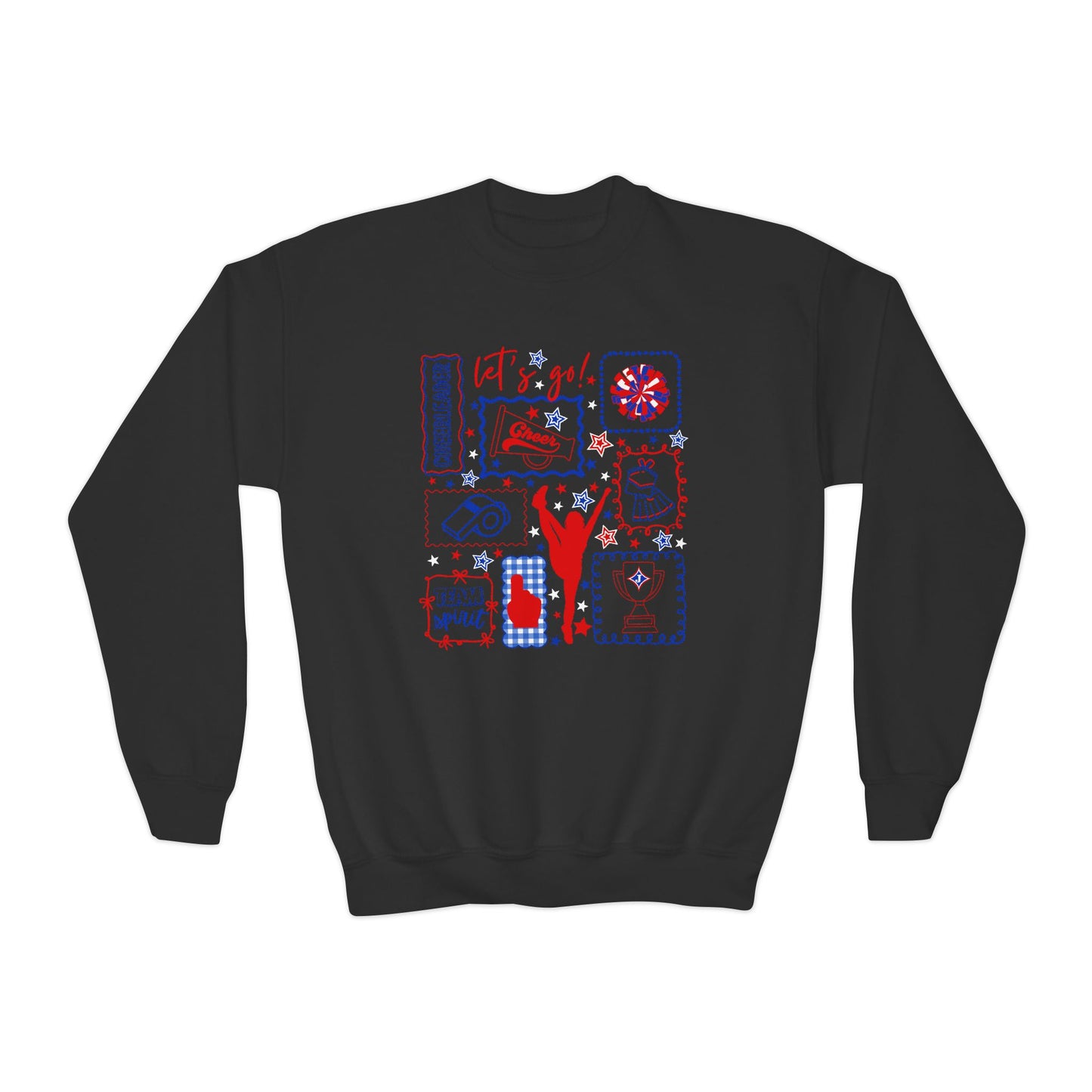 Cheer Icon Grid Youth Crewneck Sweatshirt