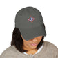 Jefferson J Diamond Distressed Embroidered Dad Hat