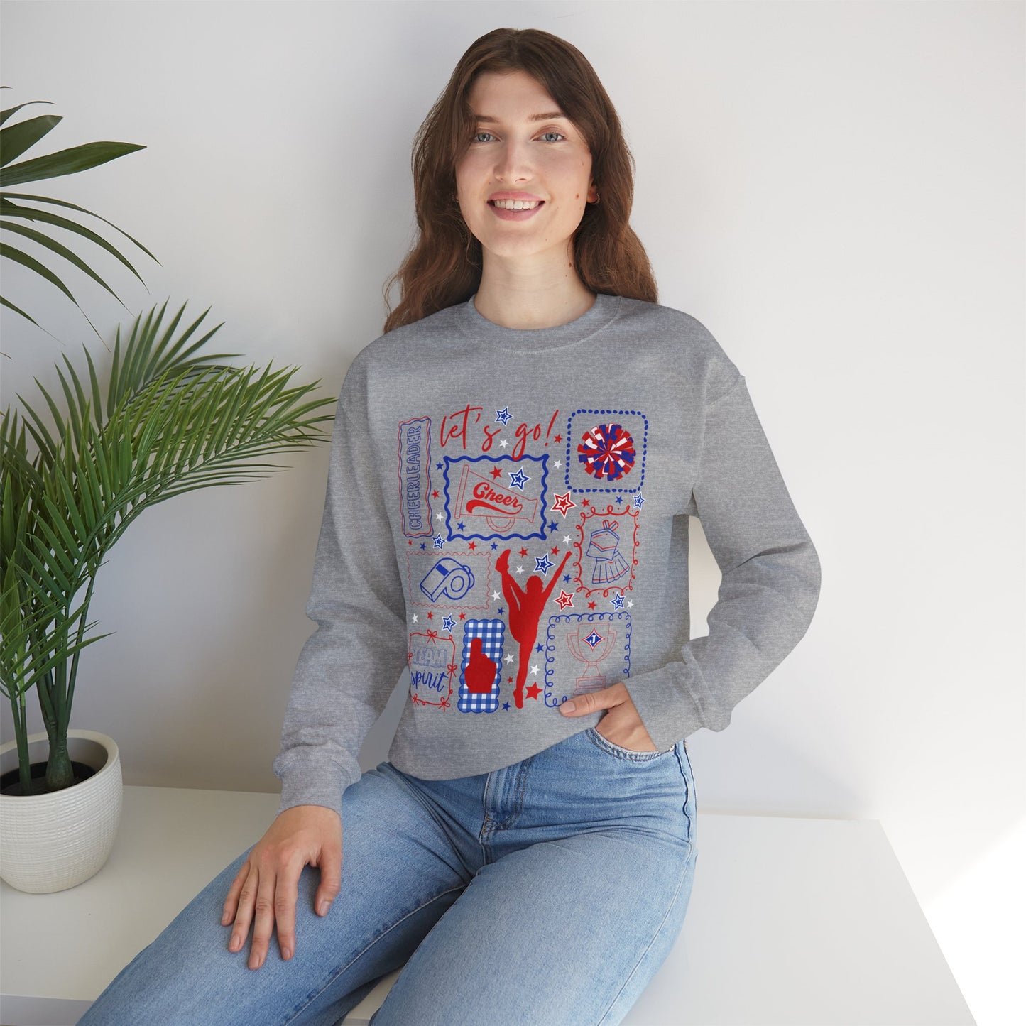 Cheer Icon Grid Sweatshirt (Gildan)
