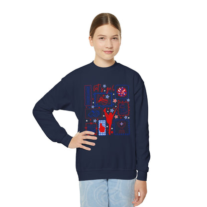 Cheer Icon Grid Youth Crewneck Sweatshirt