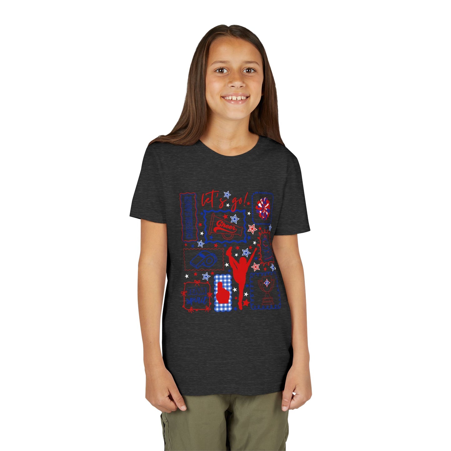 Cheer Icon Grid Youth Short Sleeve Tee