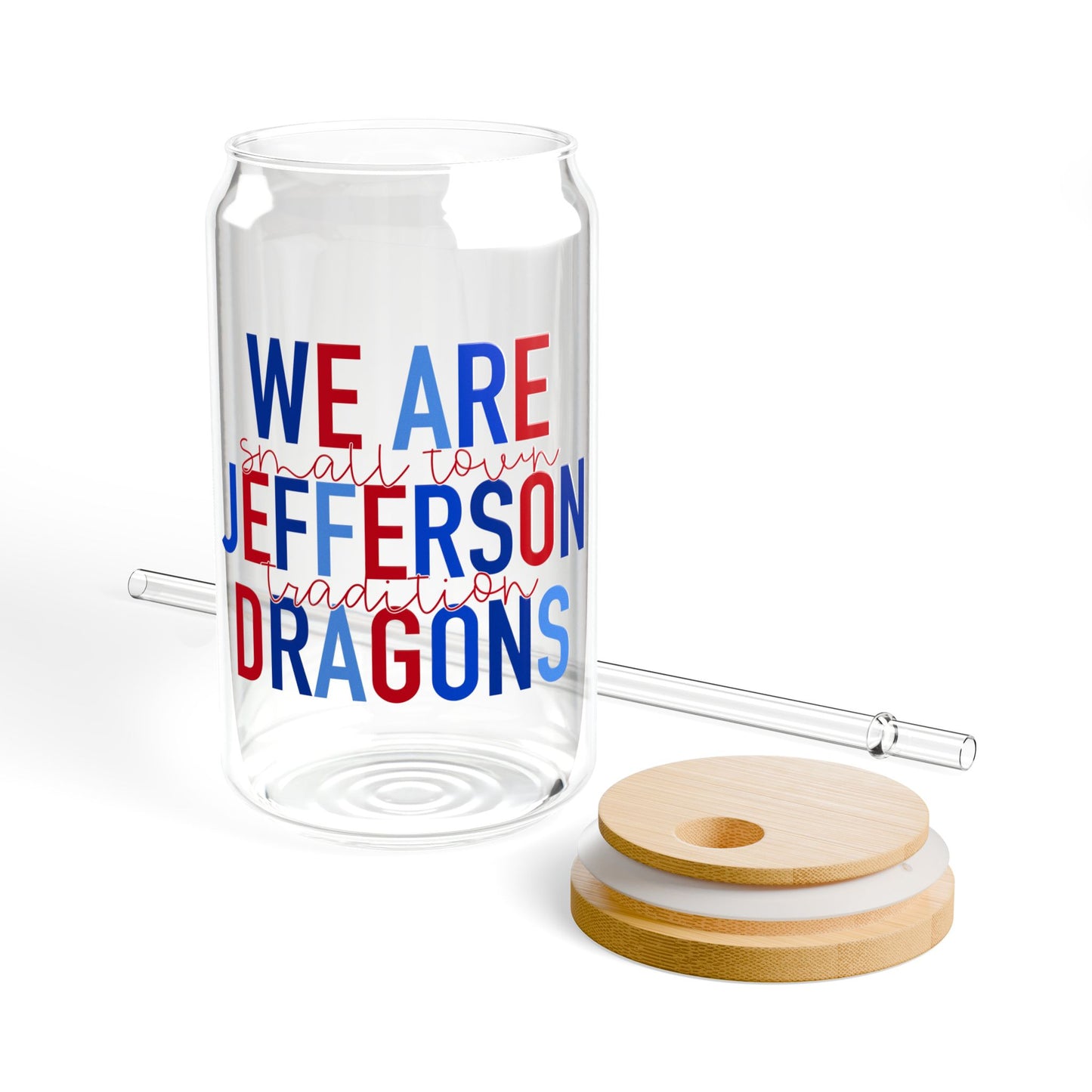 We Are Jefferson Sipper Glass — 16oz Reusable Tumbler with Bamboo Lid