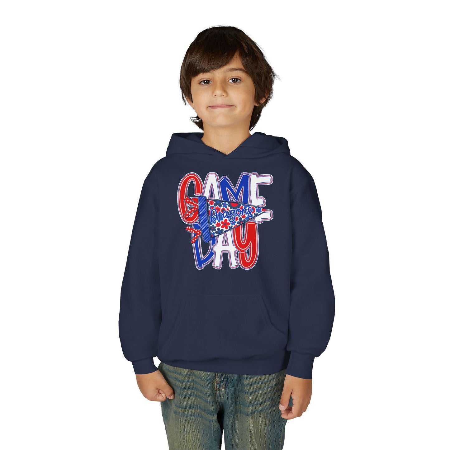 Game Day Dragons J Youth Hoodie (Gildan)