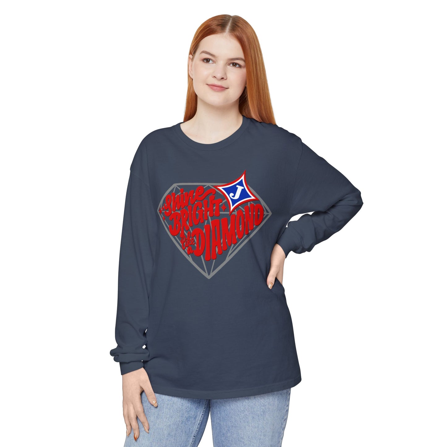 Shine Bright Like A Diamond Long Sleeve Tee (Comfort Colors)