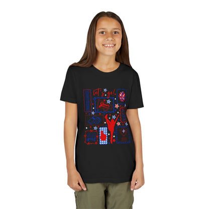 Cheer Icon Grid Youth Short Sleeve Tee