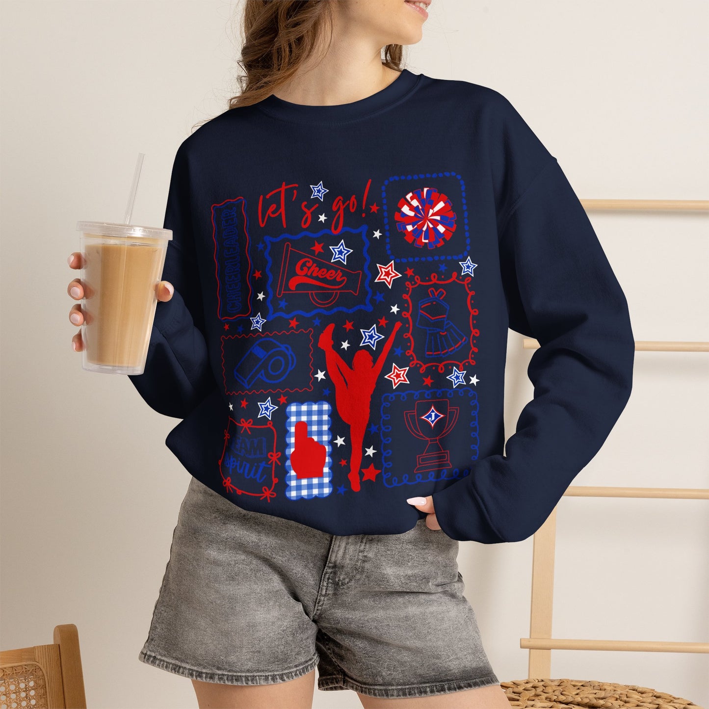 Cheer Icon Grid Sweatshirt (Gildan)