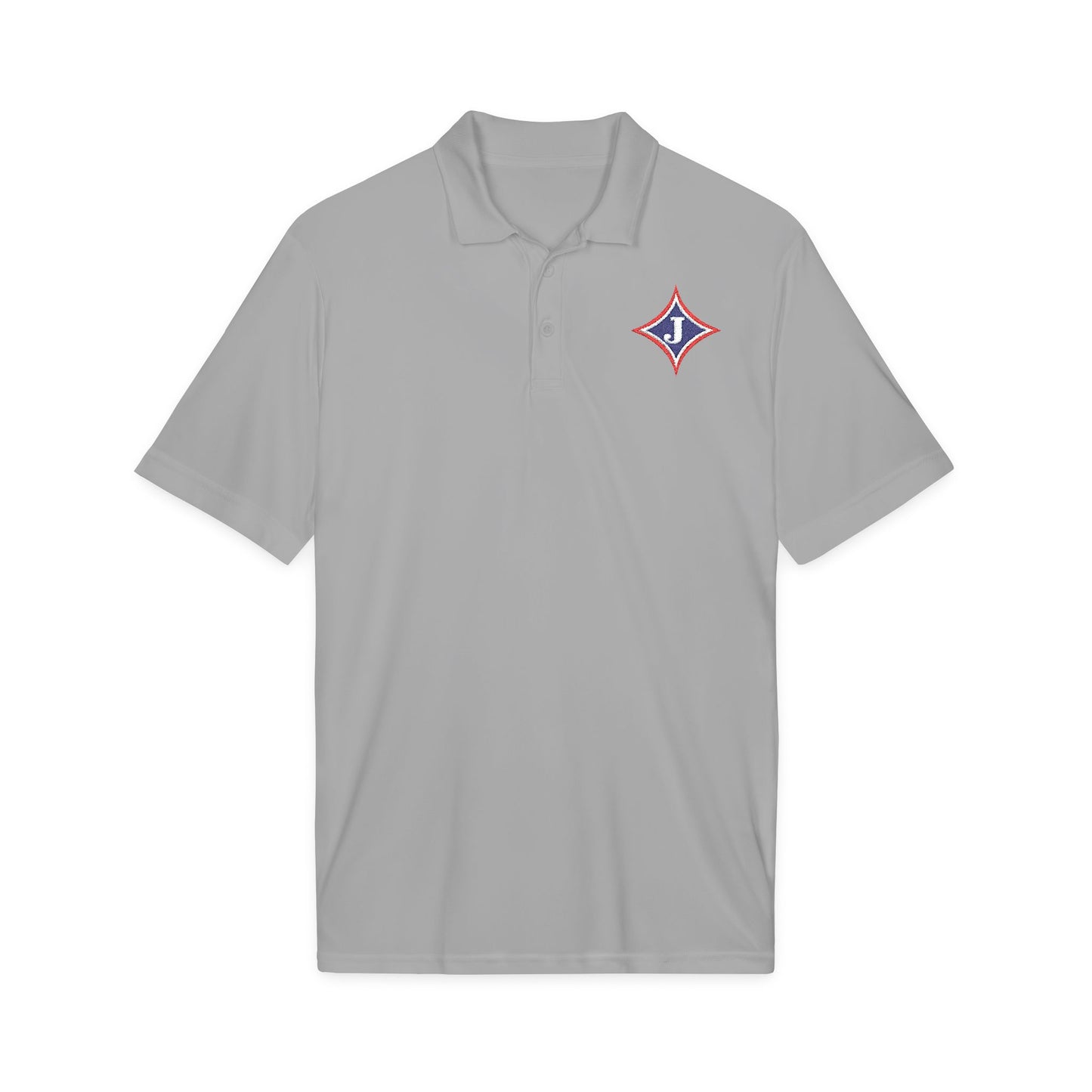 Embroidered Jefferson Diamond Shirt — Classic White Performance Golf Polo
