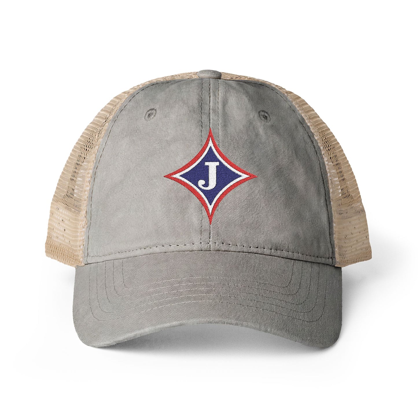 Jefferson J Diamond Women's Washed Mesh-Back Cap