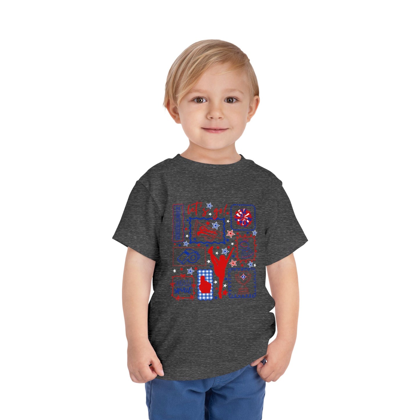 Cheer Icon Grid Toddler Short Sleeve Tee