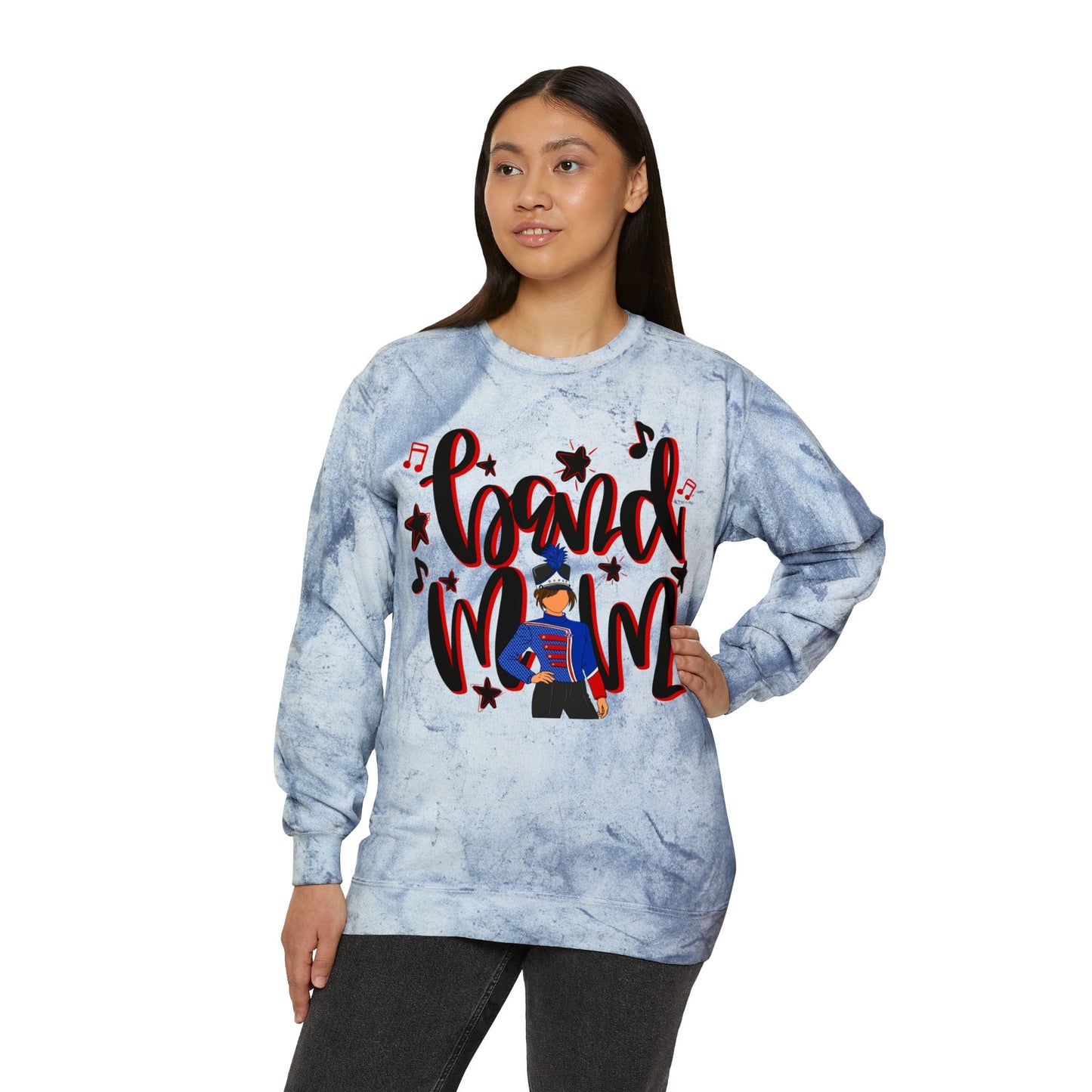 Band Mom Red Girl Tie Dye Sweatshirt