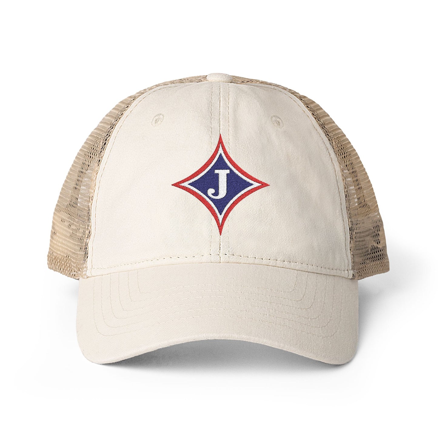 Jefferson J Diamond Women's Washed Mesh-Back Cap