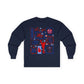 Cheer Icon Grid Long Sleeve Tee (Gildan)