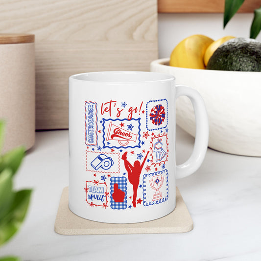 Cheer Icon Grid Ceramic Mug — 11oz & 15oz Coffee Cup