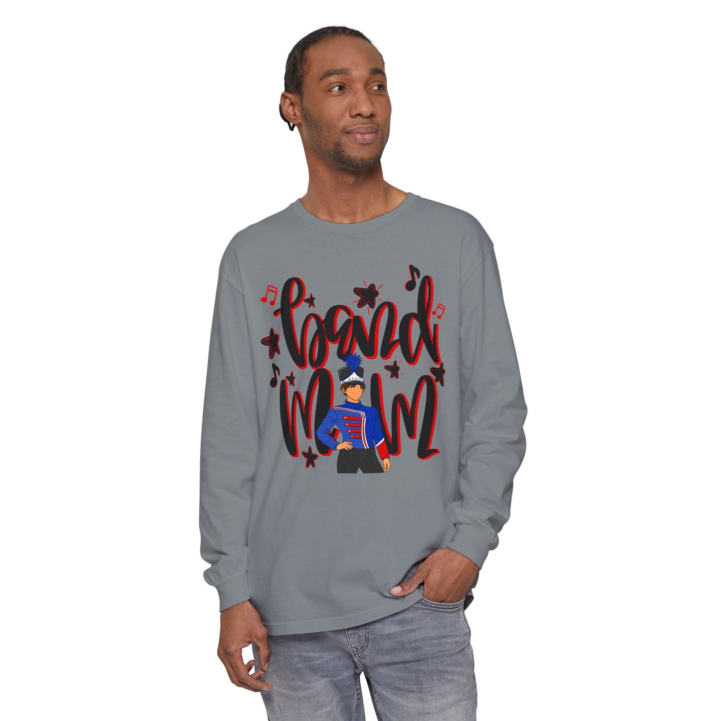 Band Mom Red Boy Long Sleeve Tee (Comfort Colors)