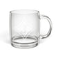 Jefferson J Diamond Engraved Glass Coffee Mug 12.25oz