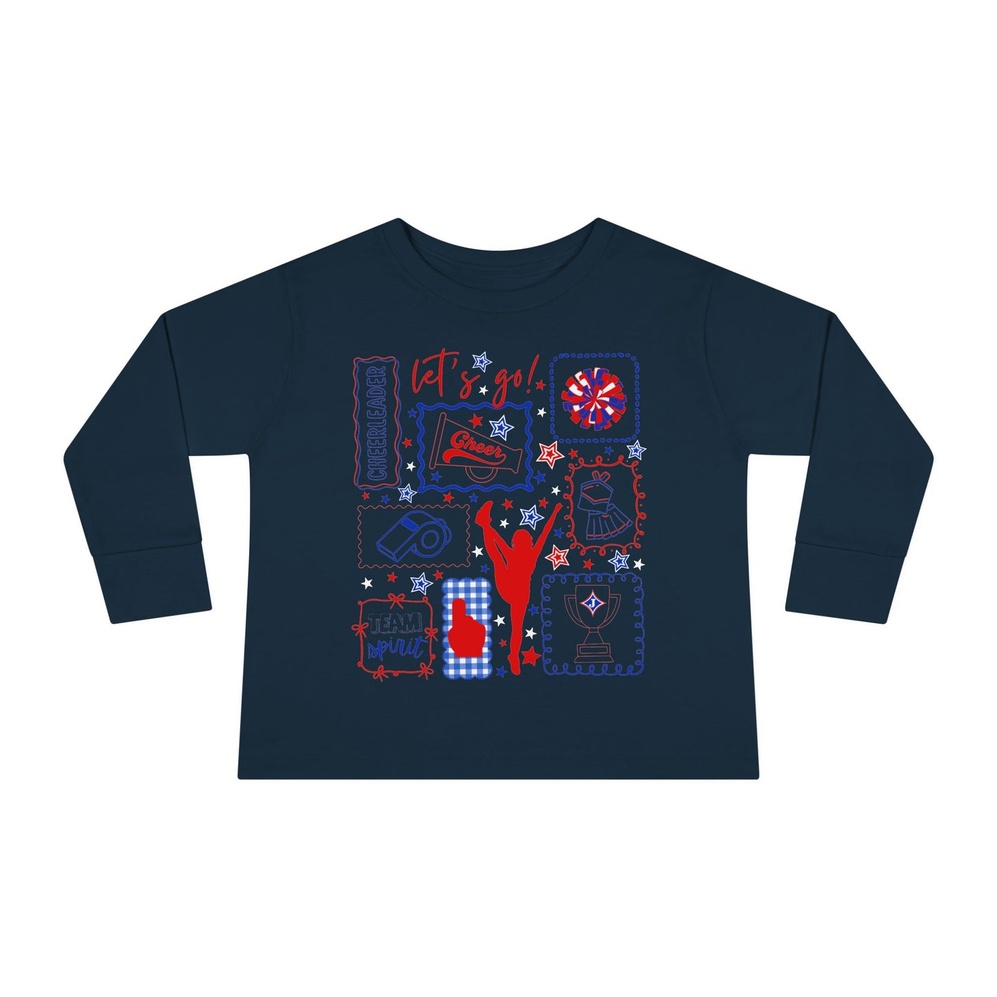 Cheer Icon Grid Toddler Long Sleeve Tee