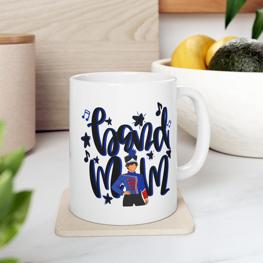 Band Mom Blue Boy Ceramic Mug — 11oz & 15oz Coffee Cup