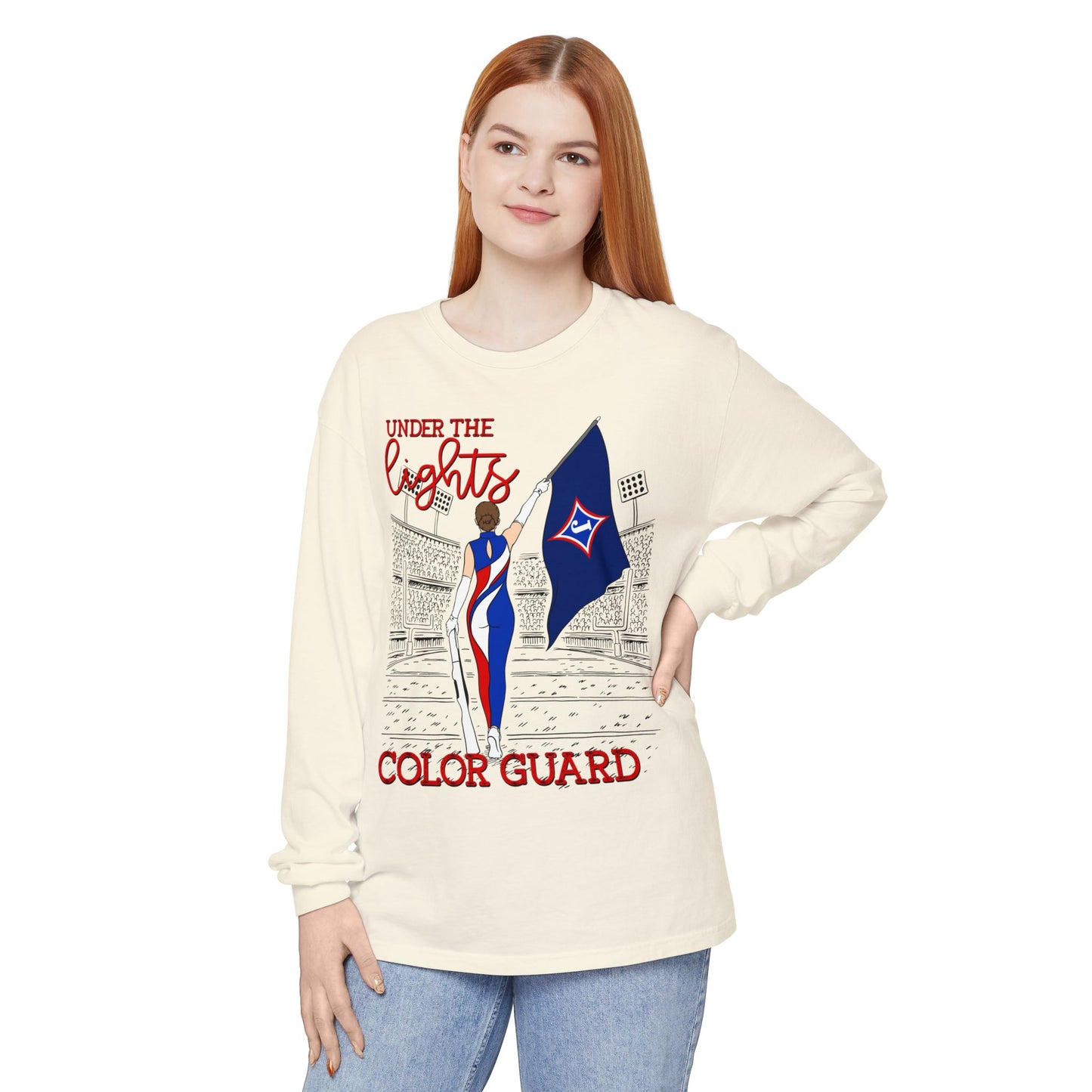 Under The Lights Color Guard Long Sleeve Tee (Comfort Colors)