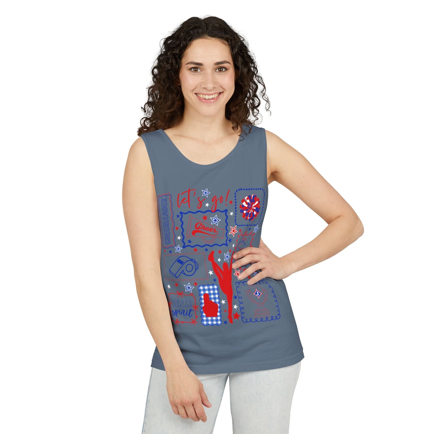 Cheer Icon Grid UnisexTank Top (Comfort Colors)