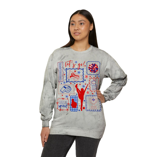 Cheer Icon Grid Tie Dye Sweatshirt