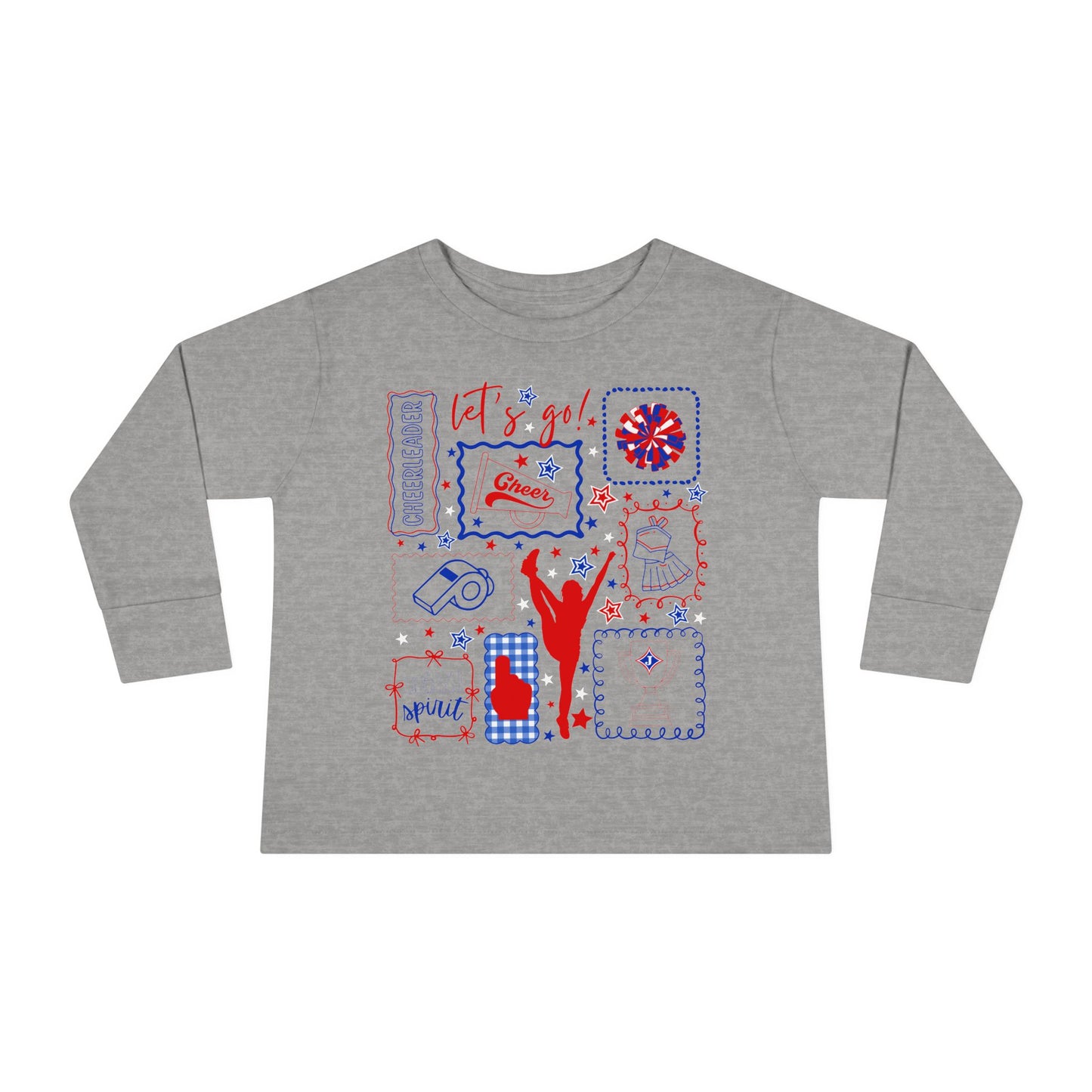 Cheer Icon Grid Toddler Long Sleeve Tee