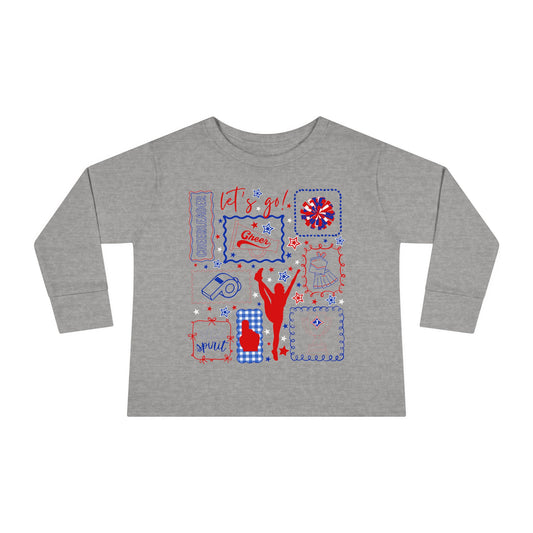 Cheer Icon Grid Toddler Long Sleeve Tee