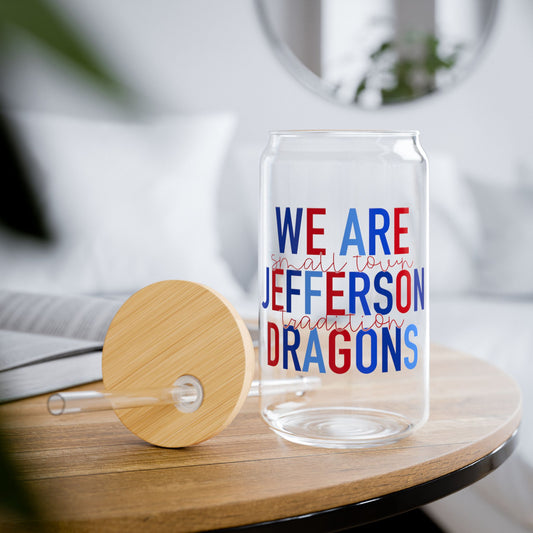 We Are Jefferson Sipper Glass — 16oz Reusable Tumbler with Bamboo Lid