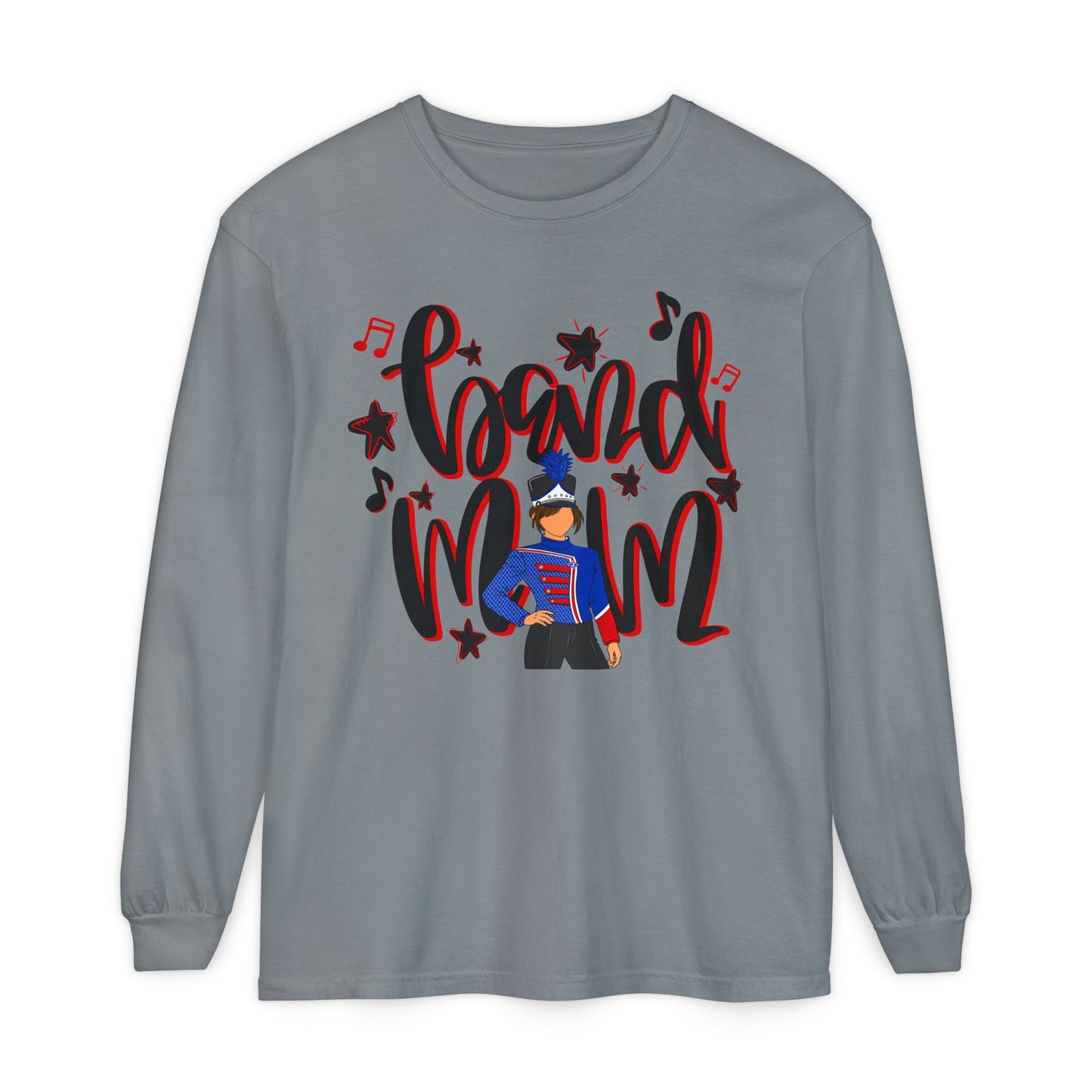 Band Mom Red Girl Long Sleeve Tee (Comfort Colors)