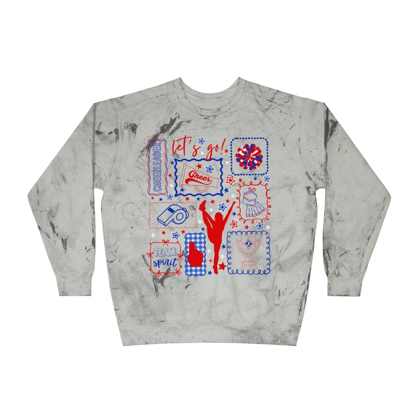 Cheer Icon Grid Tie Dye Sweatshirt