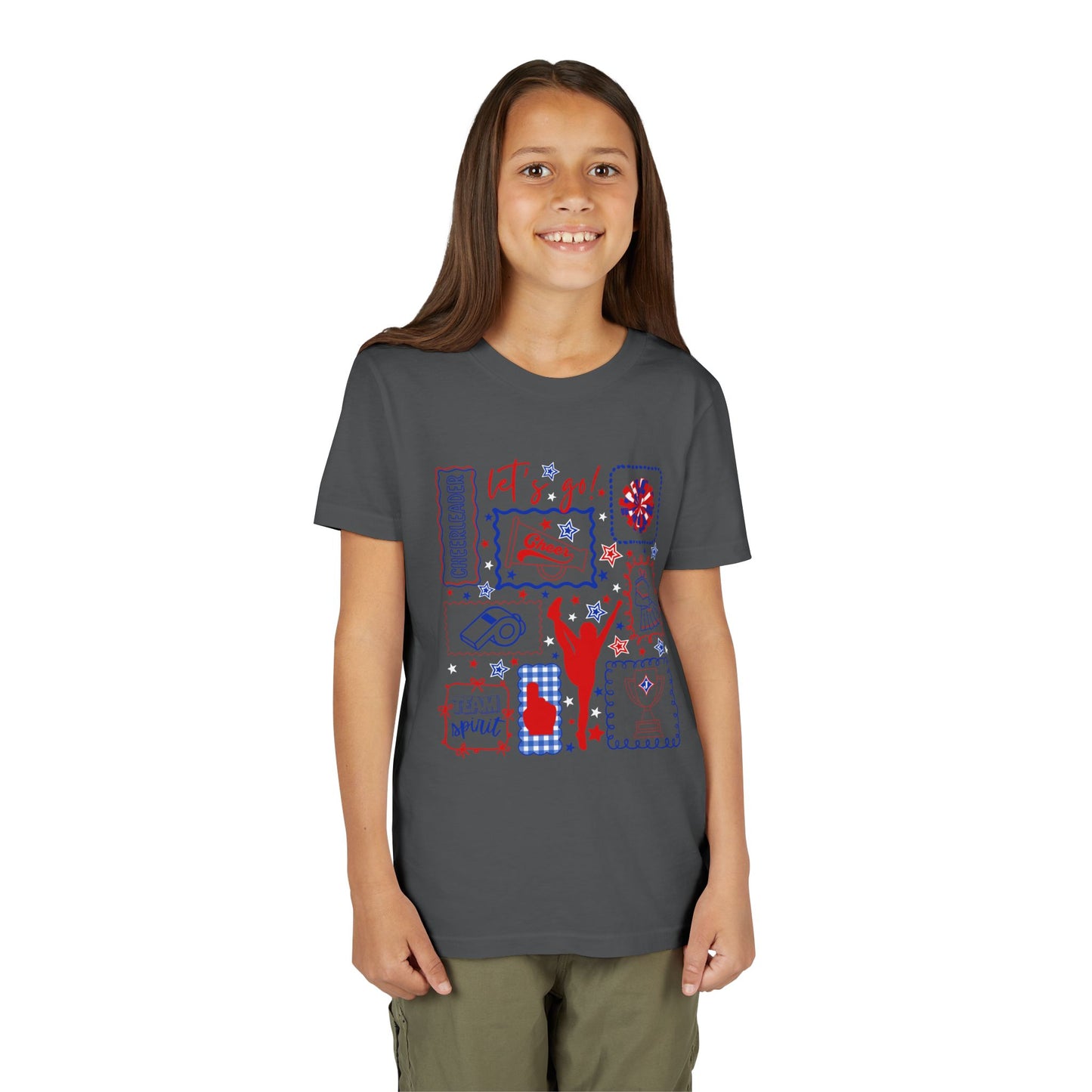 Cheer Icon Grid Youth Short Sleeve Tee