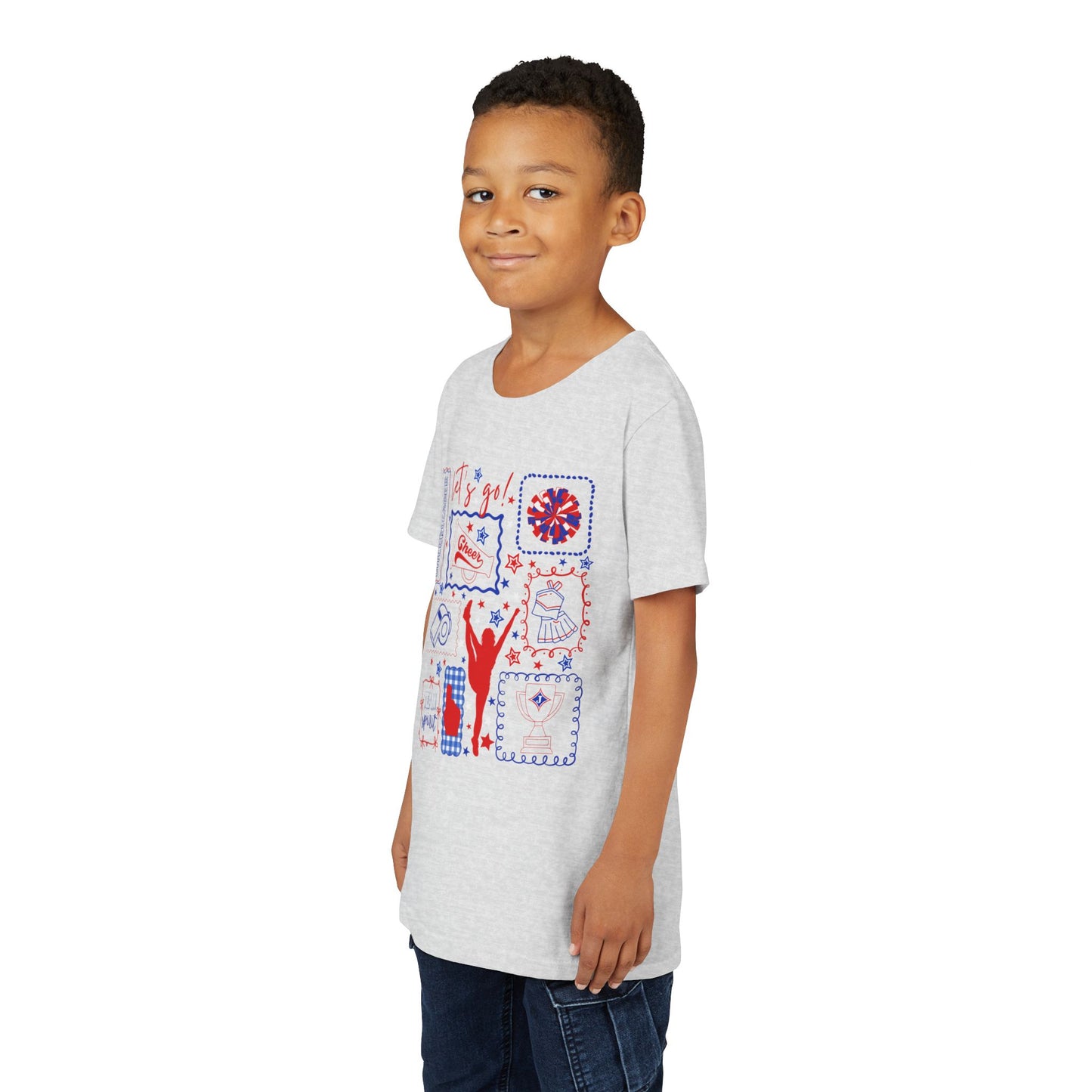 Cheer Icon Grid Youth Short Sleeve Tee