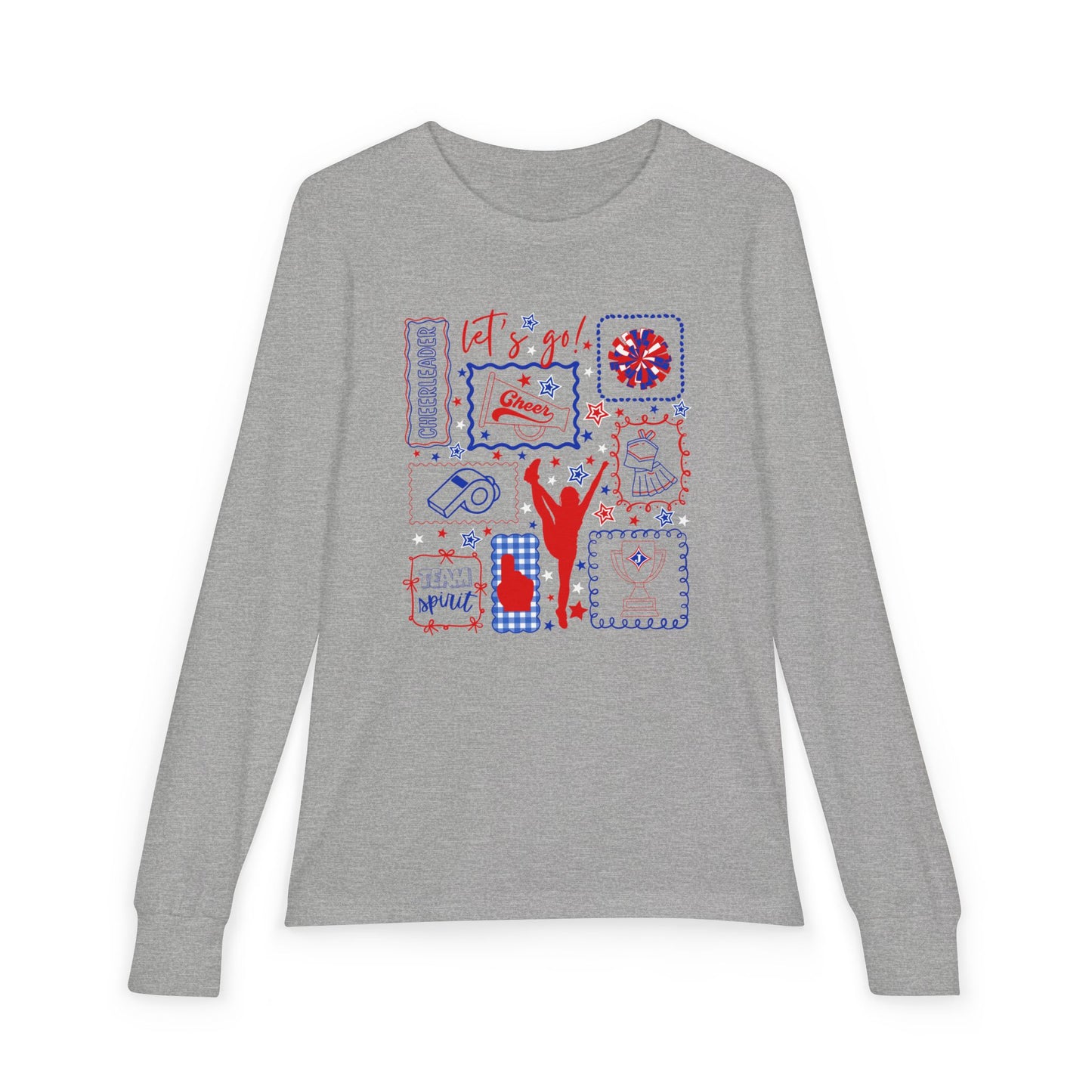 Cheer Icon Grid Youth Long Sleeve Tee