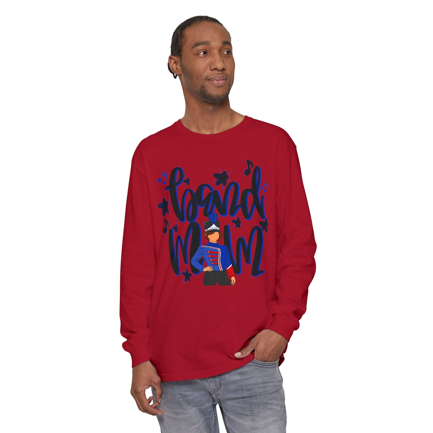 Band Mom Blue Girl Long Sleeve Tee (Comfort Colors)