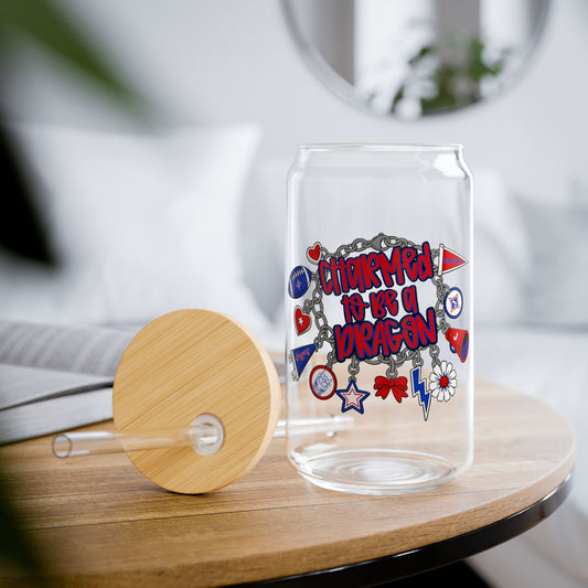 Charmed To Be A Dragon Sipper Glass — 16oz Reusable Tumbler with Bamboo Lid