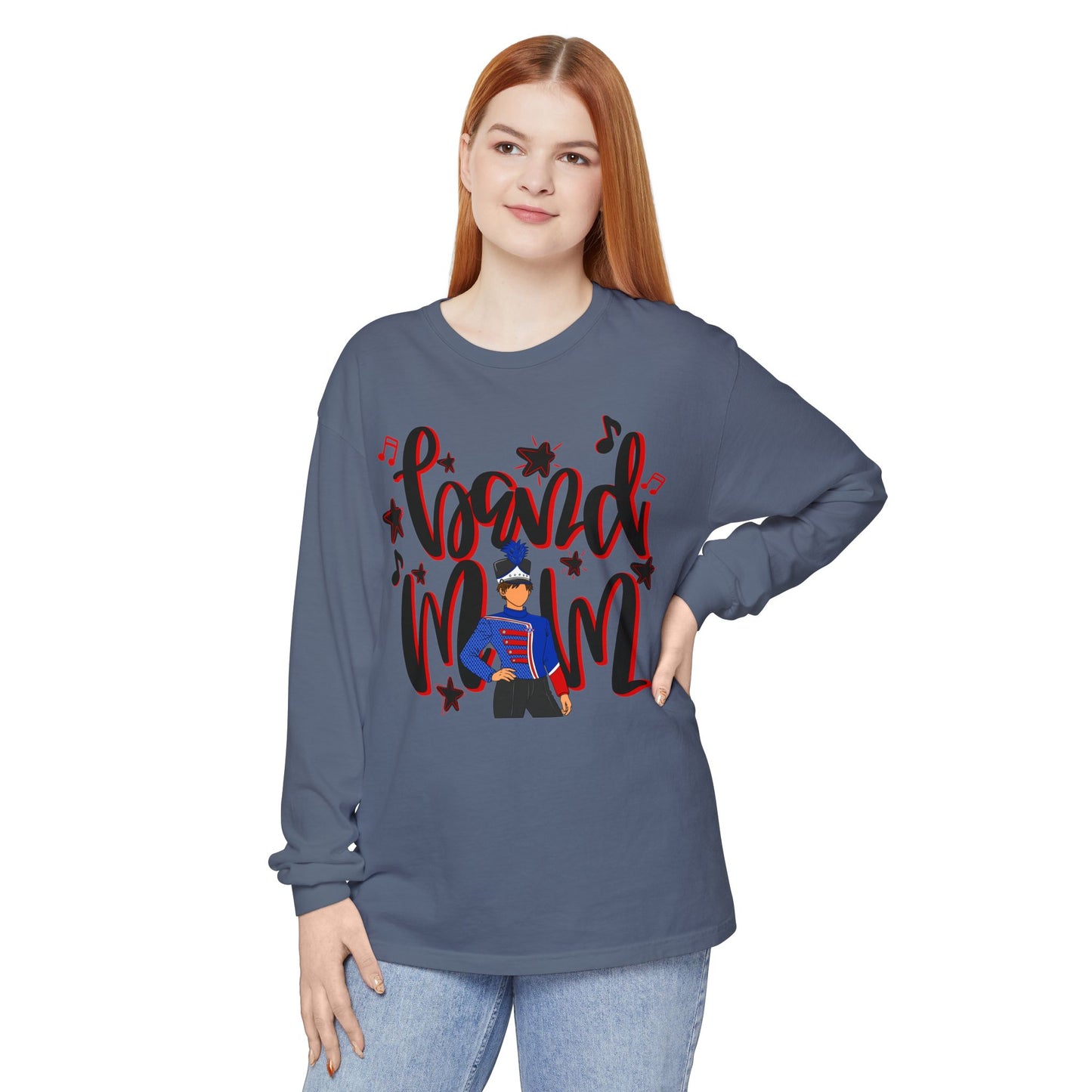 Band Mom Red Boy Long Sleeve Tee (Comfort Colors)