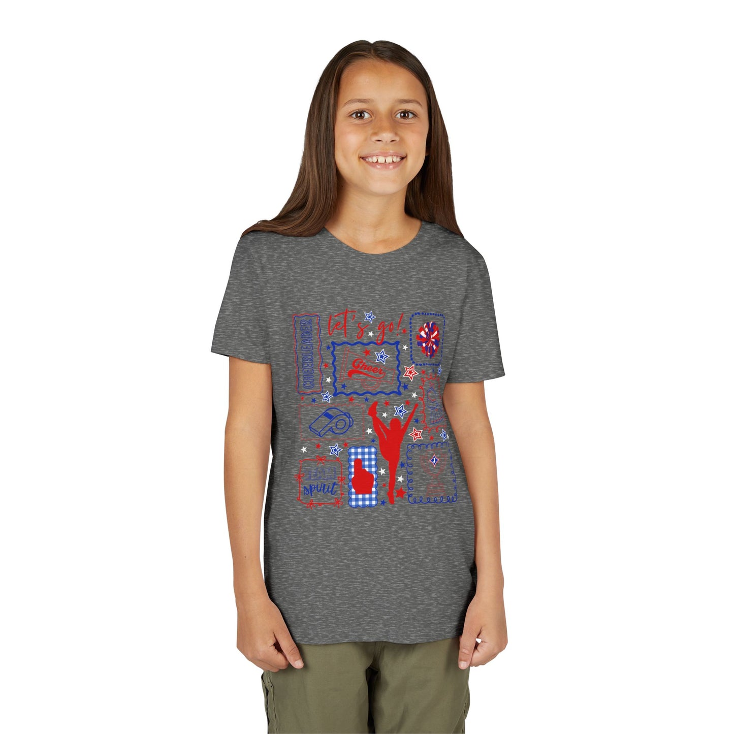 Cheer Icon Grid Youth Short Sleeve Tee