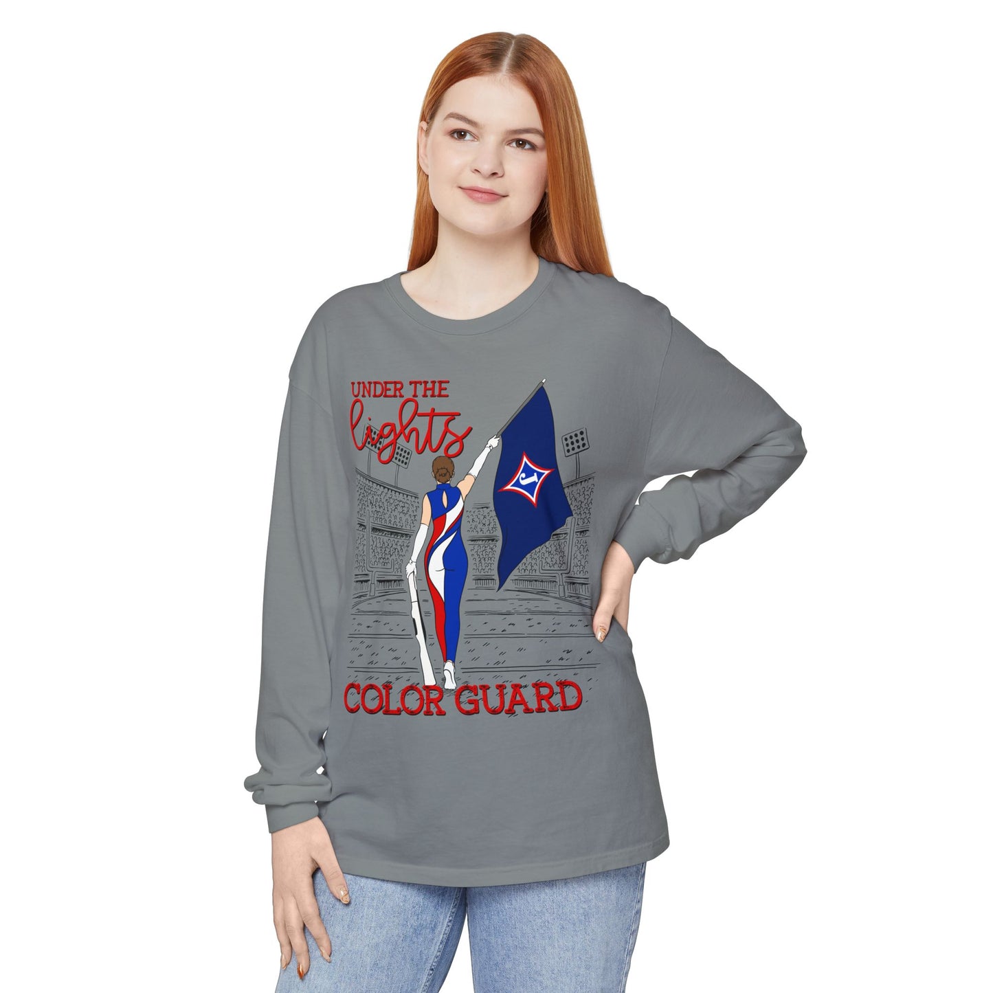 Under The Lights Color Guard Long Sleeve Tee (Comfort Colors)