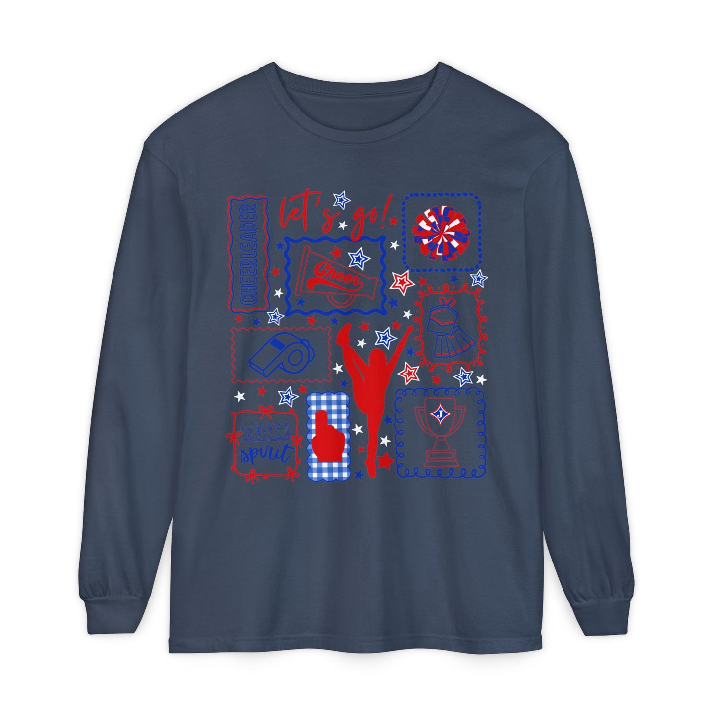 Cheer Icon Grid Long Sleeve Tee (Comfort Colors)