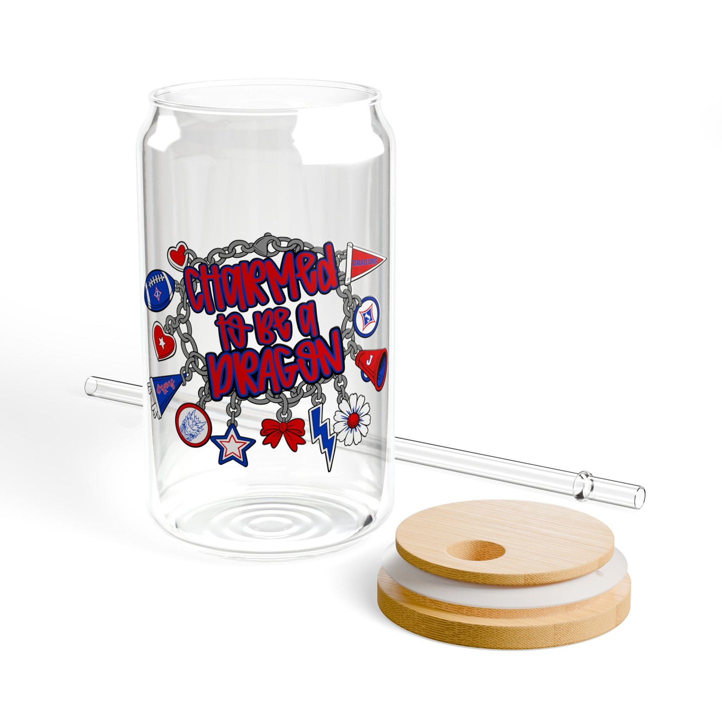 Charmed To Be A Dragon Sipper Glass — 16oz Reusable Tumbler with Bamboo Lid