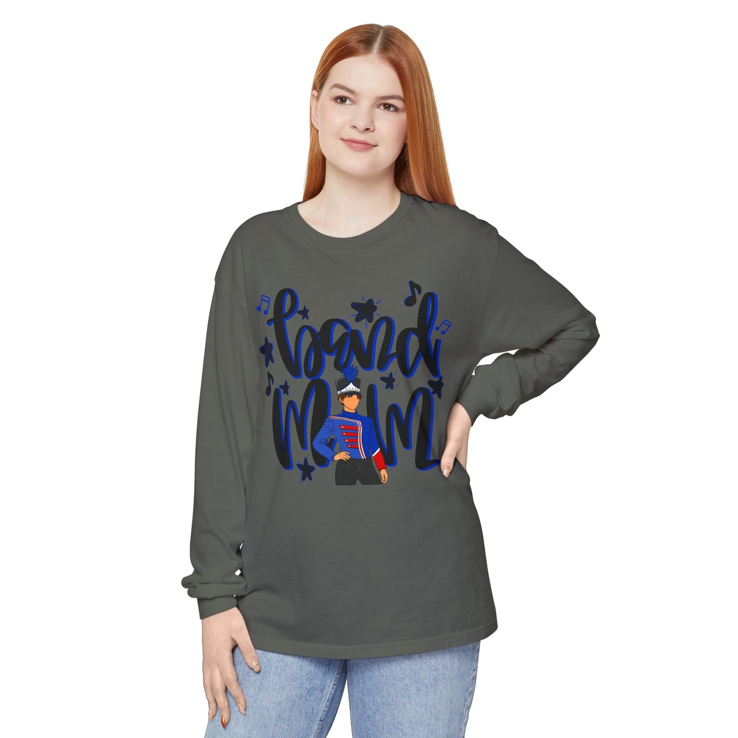 Band Mom Blue Boy Long Sleeve Tee (Comfort Colors)